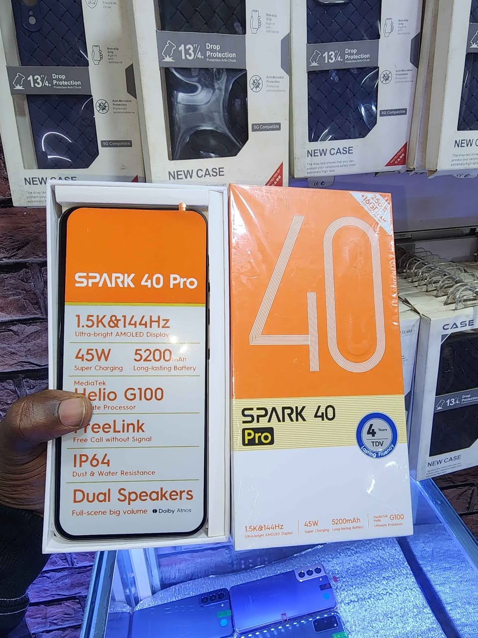 A picture of Tecno spark 40pro Storage 256gb 16gb rm WhatsApp call0730689926