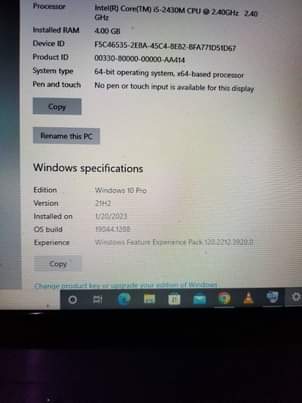 A picture of Lenovo pc