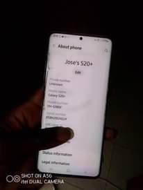 A picture of Samsung galaxy S20