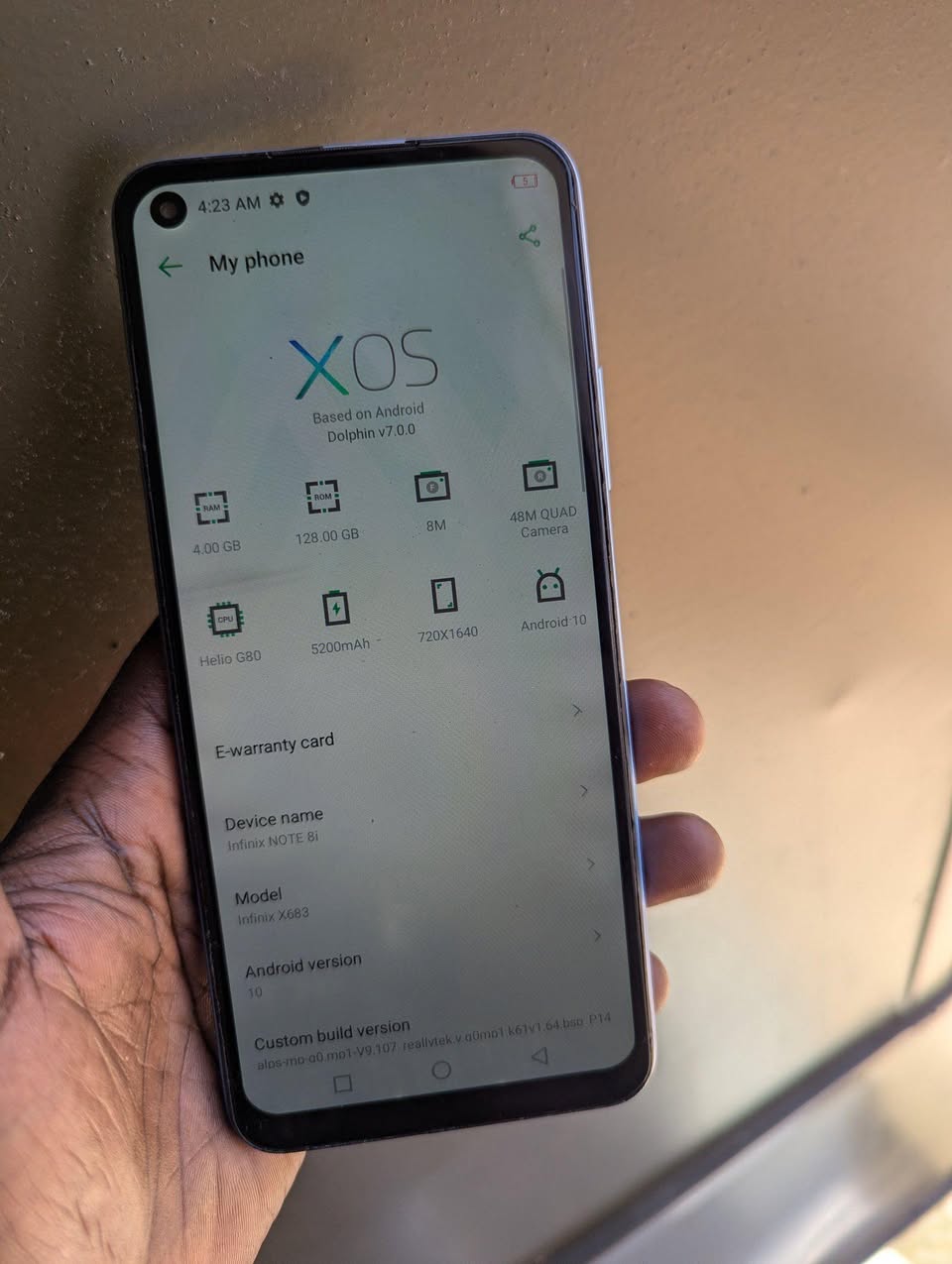 A picture of Infinix note 8