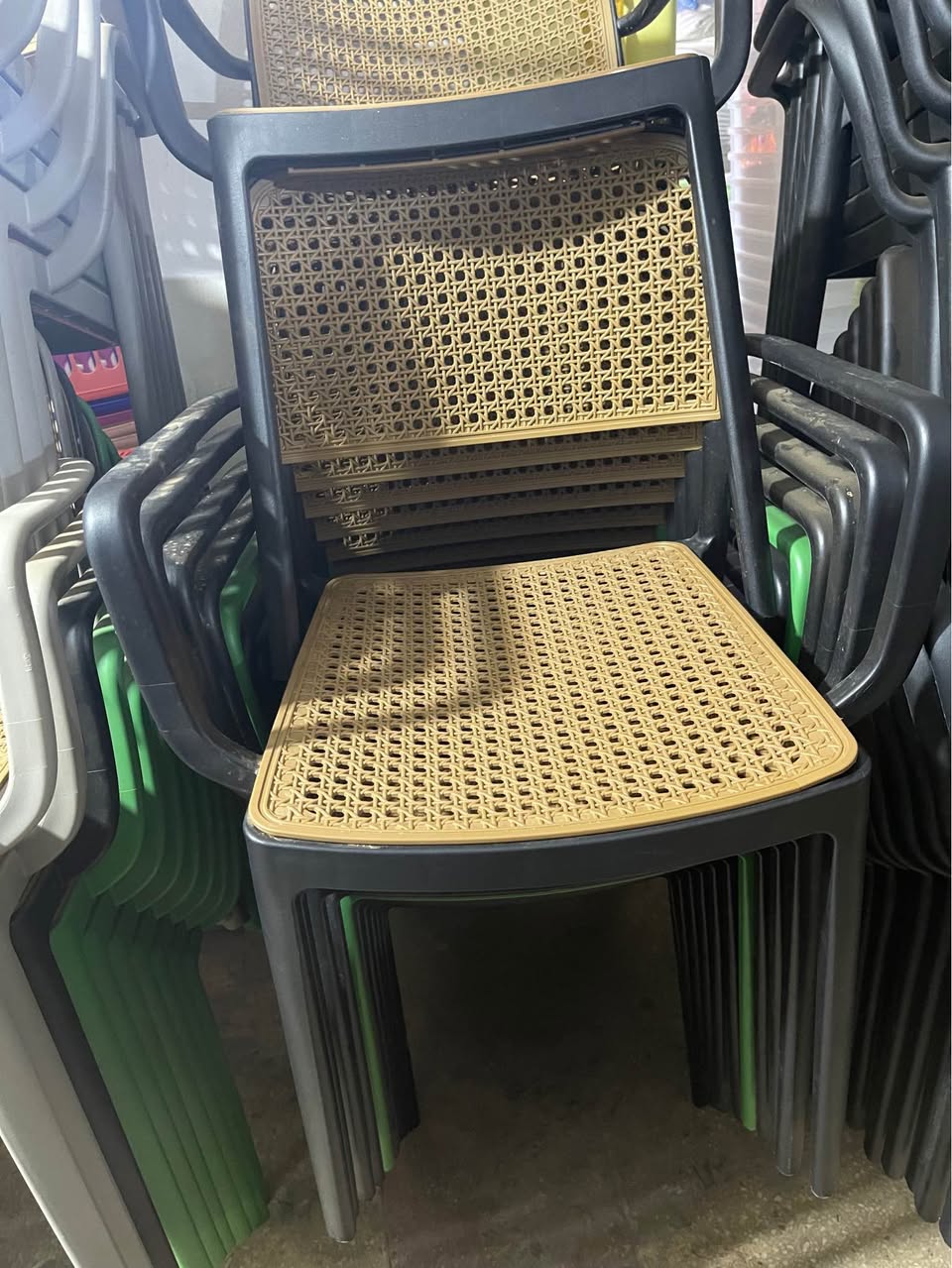 A picture of plastic chairs
