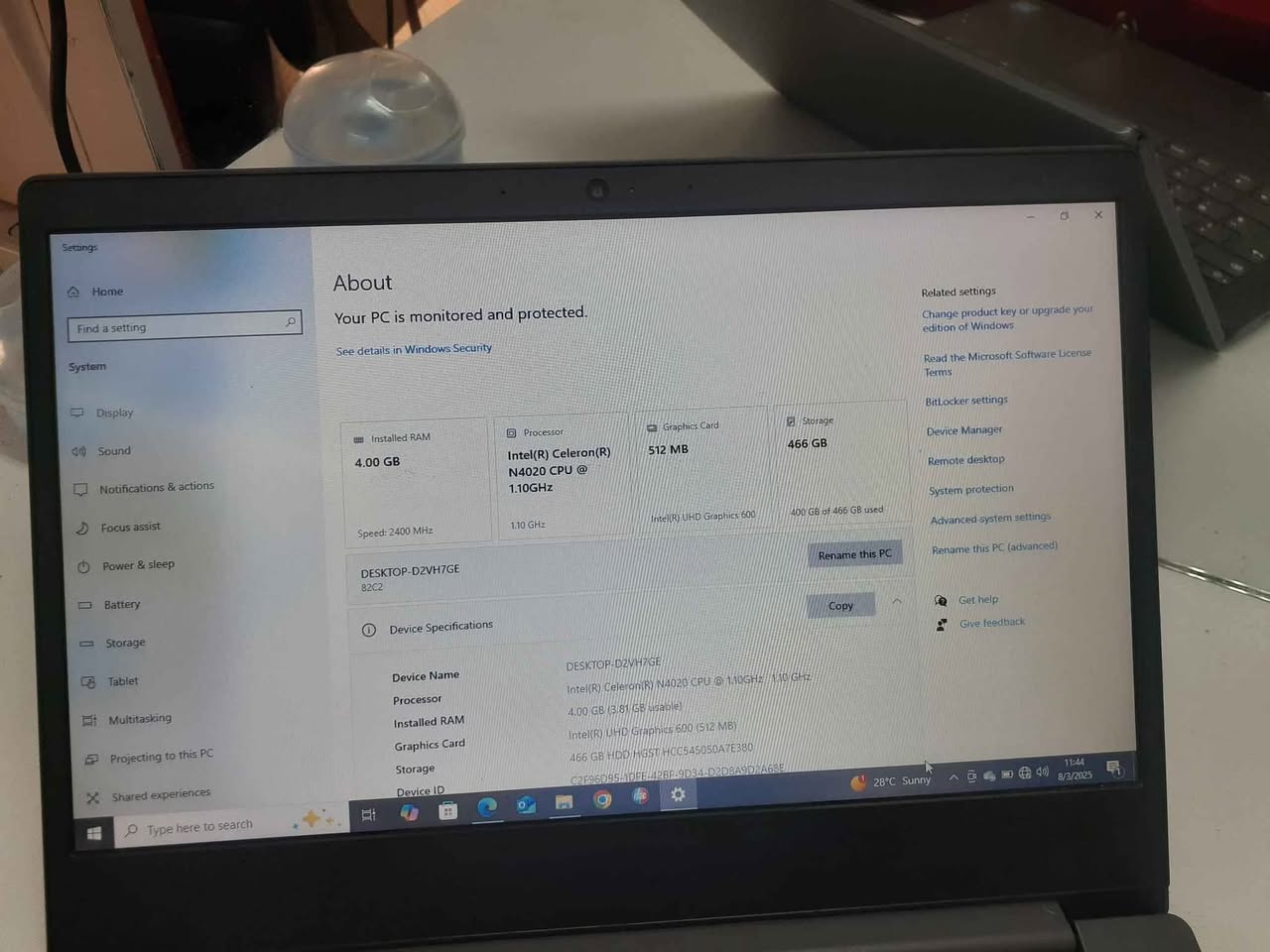 A picture of LENOVO Intel Celeron 500GB 4GB RAM