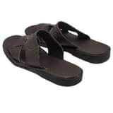 A picture of Fashion Mens Open Leather Shoes Sandals dark Brown