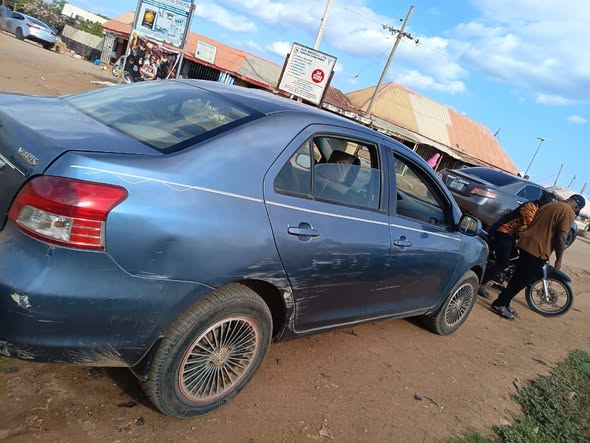 A picture of A DISTRESS TOYOTA YARIS 2008 MODEL FOR SALE WITH A