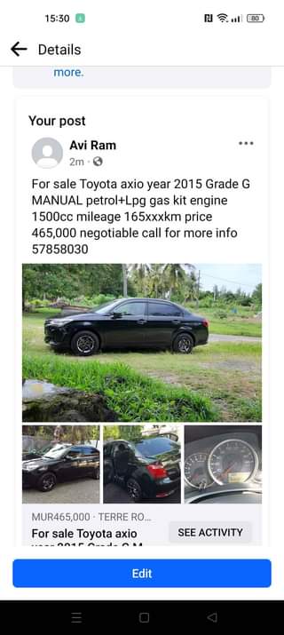 used toyota axio