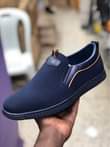 A picture of Casual dark blue sued footwear