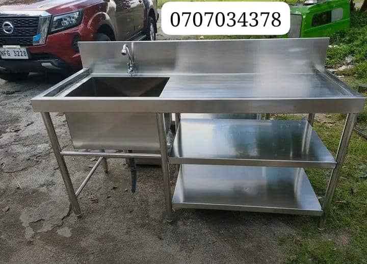 A picture of Stainless steel kitchen equipment
