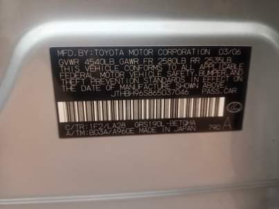 A picture of Registered Lexus GS300 faultless tokunbor engine Call or what s