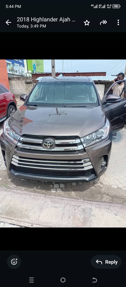 A picture of Toyota Highlander 2017 model tokunbo December 2014 on entry for