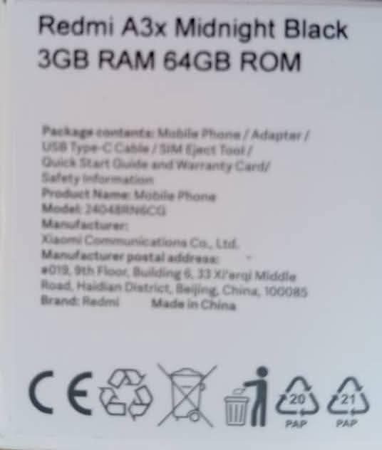 A picture of Redmi A3x