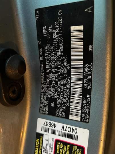 A picture of Foreign used Toyota sienna 2007