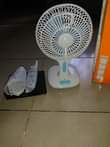 A picture of Gotv decoder with accessories and Rechargeable fan