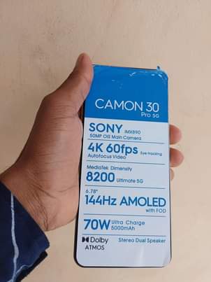 A picture of Tecno Camon 30 5G 256GB Rom 16 GB RAM Watsapp