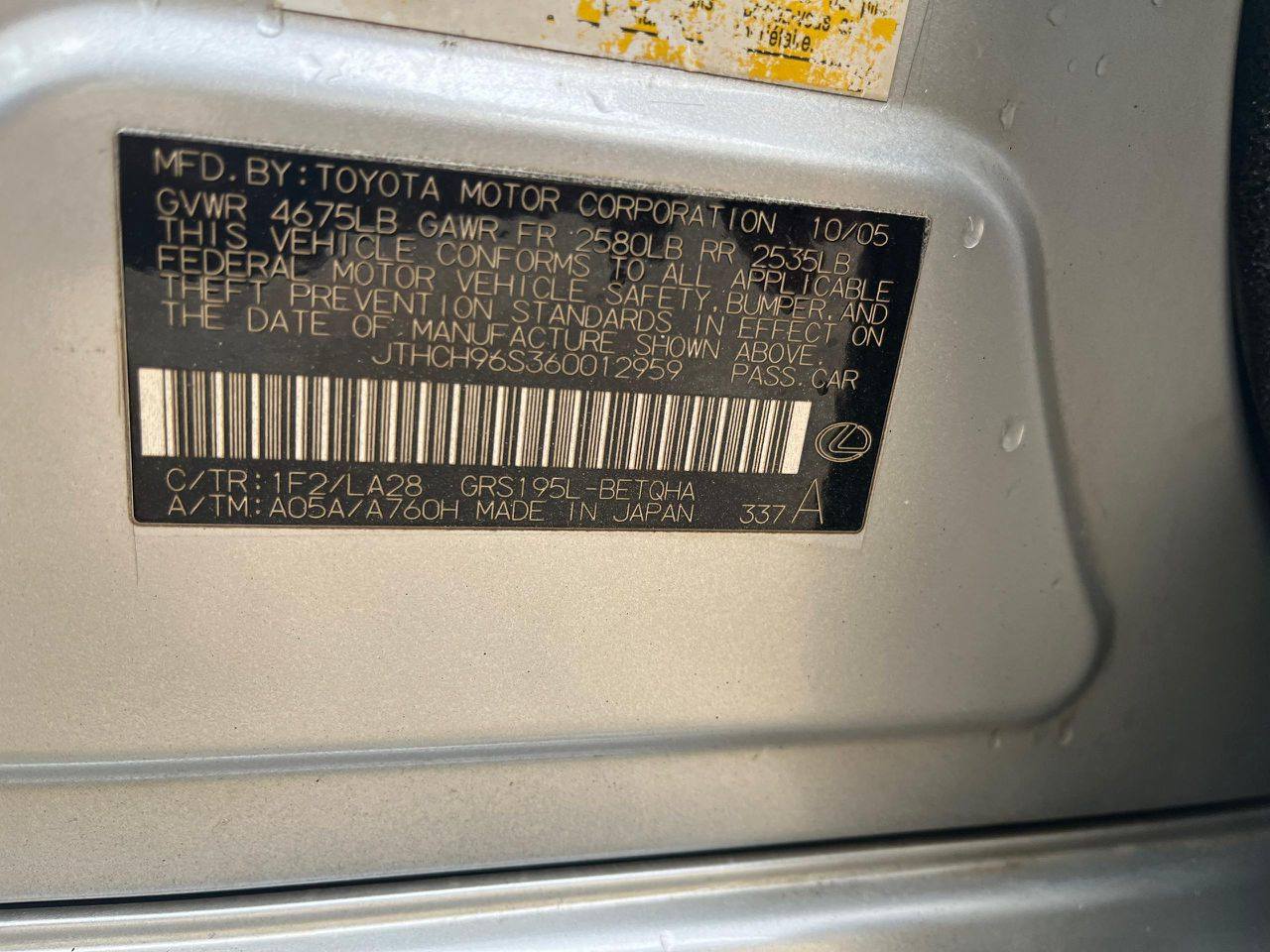 A picture of LEXUS GS350 06 BUY AND DRIVE SUPER SHARP