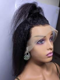 A picture of Kinky straight human hair wig