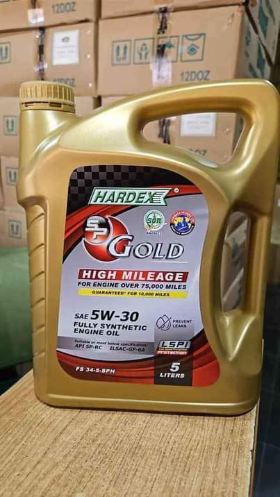A picture of Hardex Gold fully Synthetic High Milage Engine Oil Available in