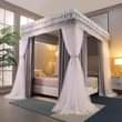 A picture of Four stand rail mosquito nets available at Flower Sandy Collections.