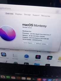 A picture of Macbook i7 touchbar