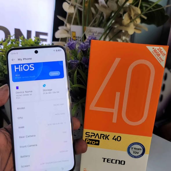 A picture of Tecno spark 50pro At 450k Storage 256gb 16gb rm Call