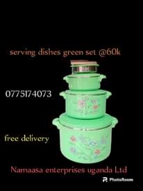 A picture of 12pcs of dinner set 18pcs 85k free delivery 0775174073 Whatsapp