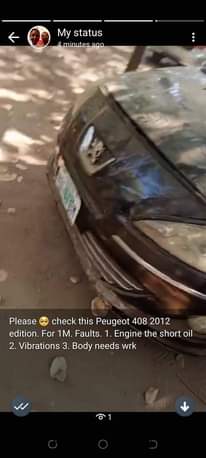 A picture of PEUGEOT 408 2012 MODEL