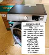 A picture of Hisense washing machines and fridges