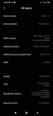 A picture of Redmi note 8. 64gb 4gbram clear cameras and strong battery.