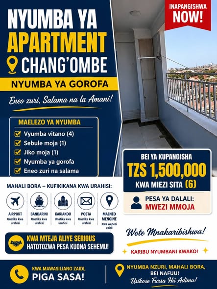 A picture of MODERN APARTMENT FOR RENT CHANGOMBE