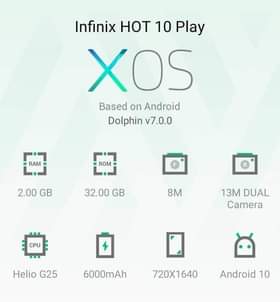 A picture of Infinix hot 10 play