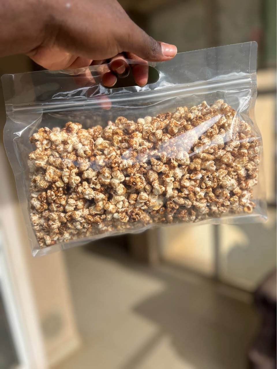 A picture of Caramel Nescaf popcorn signature flavour to Cairo only