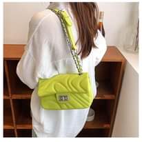 A picture of Designer leather chain messenger shoulder bag