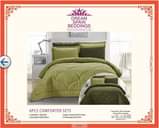 A picture of 6pc plain color comforters 1comforter 1bedsheets 2 pillowshams 2 pillowcases