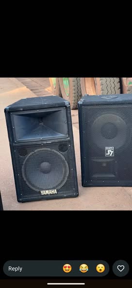 A picture of Generators drum sets speakers amplifiers much more