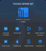 A picture of TECNO SPARK8P 155 000 CALL 0718793493