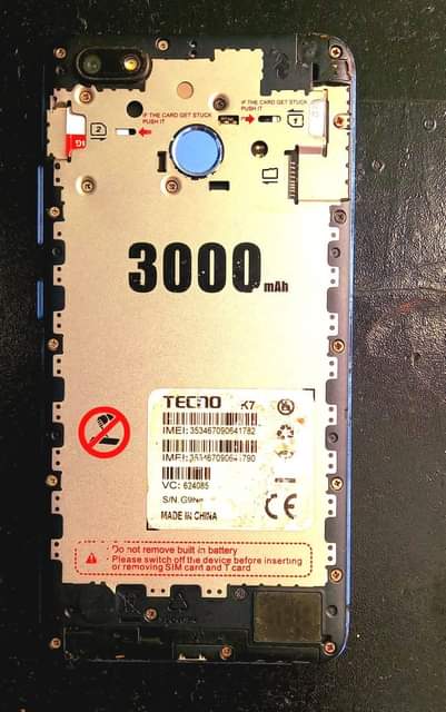 A picture of Tecno spark K7