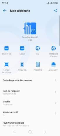 A picture of Tecno sparkc 8c