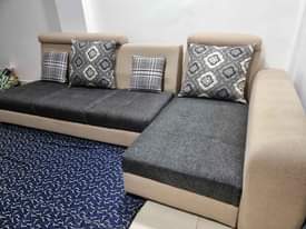 A picture of L shape sofa
