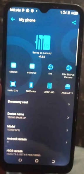 A picture of Techno spark 7p