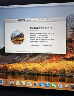 A picture of Apple MacBook pro Retina 2015 core i5 Ram 8GB SSD