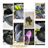 A picture of Crocs and shoes
