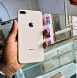 A picture of iphone 8plus in golden color fingerprint clean working 64gb swap
