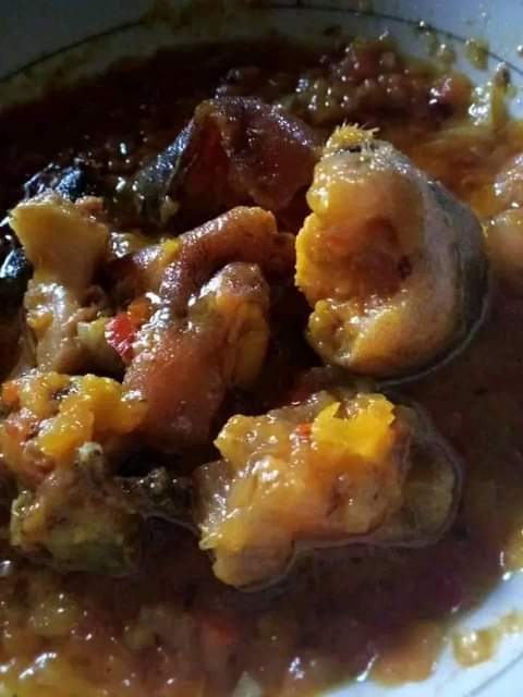 A picture of Dried ponmo and bokoto