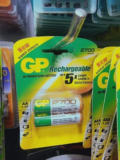 A picture of Rechargeable batteries AA AAA and other types