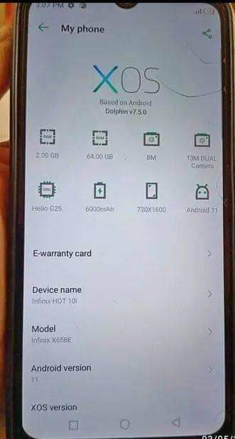 A picture of Infinix hot 10i call 0718 782666