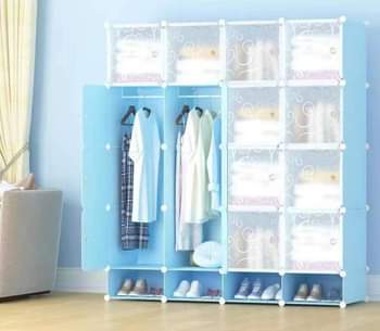 A picture of 4 column plastic wardrobe