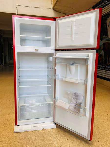 A picture of Received stock of 270L Double door fridge Red colour with