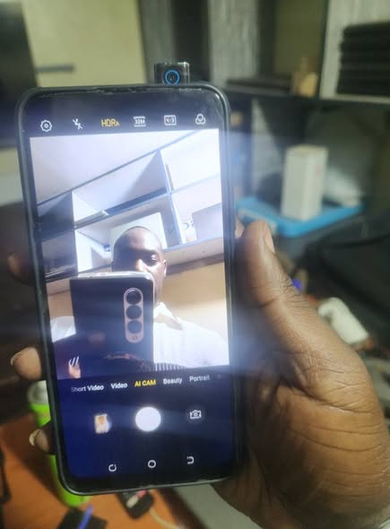 A picture of Camon pro for 180k with 128gb and 48mp selfie camera