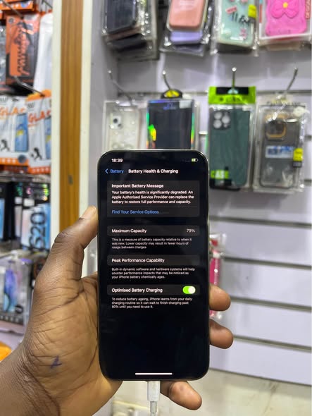 A picture of iPhone 12 Pro Max 128gb 950k Battery 78 As cracks