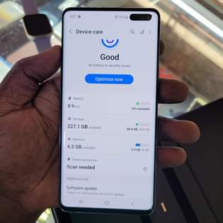 A picture of SAMSUNG GALAXY S10 5G 256GB STORAGE 8GBRAM PRICE 680K