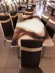 A picture of Modern Adjustable glass dining Tables with 6 seater at affordable